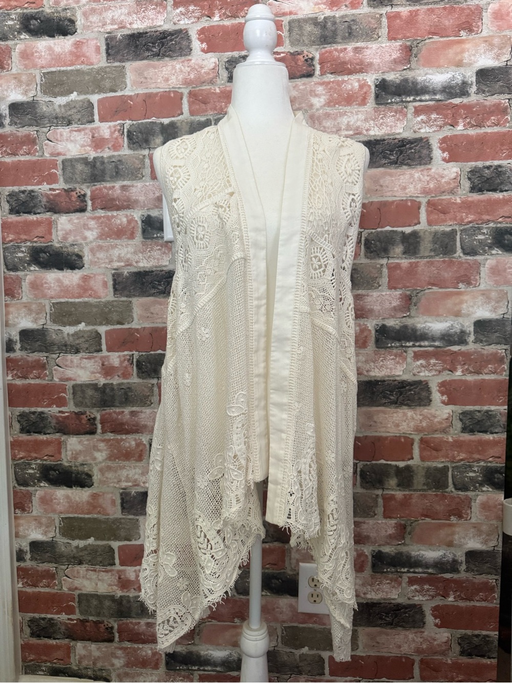 Anthropologie Meadow Rue Draped Lace Vest, M/L